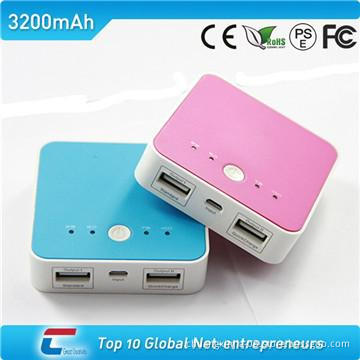 travel power bank 3200 with double USB outputs